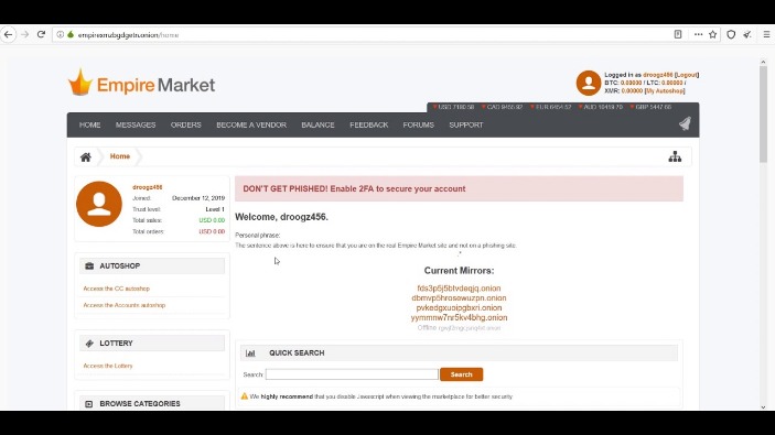 Darknet Credit Card Market