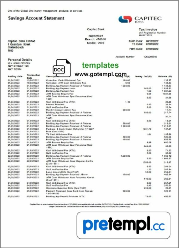black market bank account